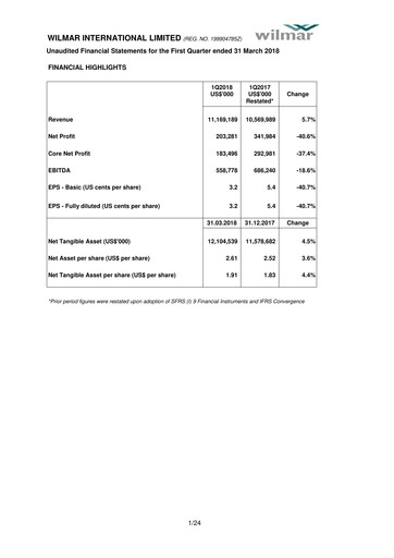 Thumbnail Wilmar International Quarterly Report 2018-q1