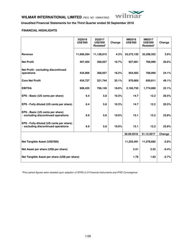 Thumbnail Wilmar International Quarterly Report 2018-q3