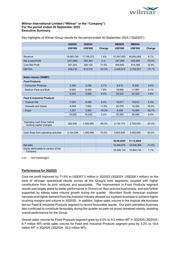 Thumbnail Wilmar International Quarterly Report 2025-q3