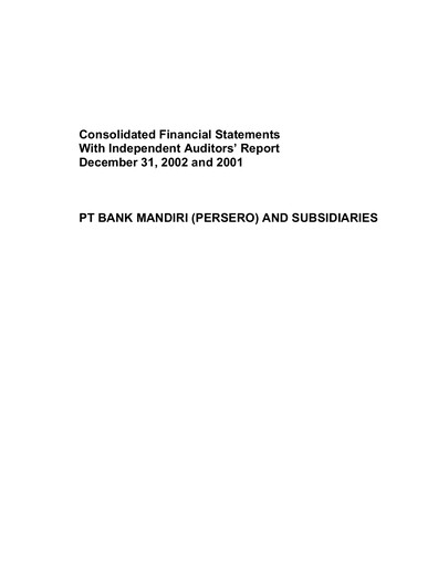 Thumbnail Bank Mandiri Financial Statement 2002