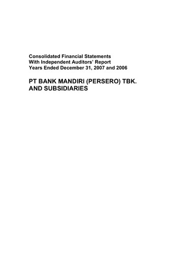 Thumbnail Bank Mandiri Financial Statement 2007