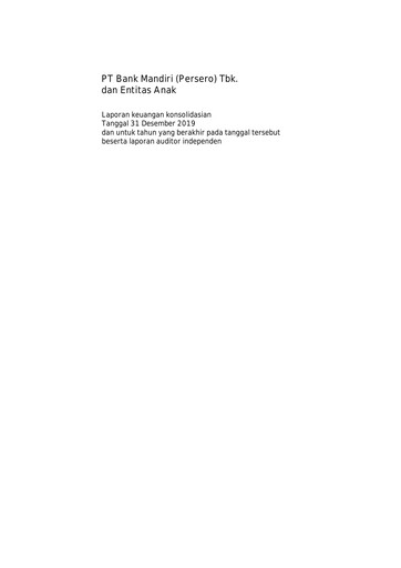 Thumbnail Bank Mandiri Financial Statement 2019