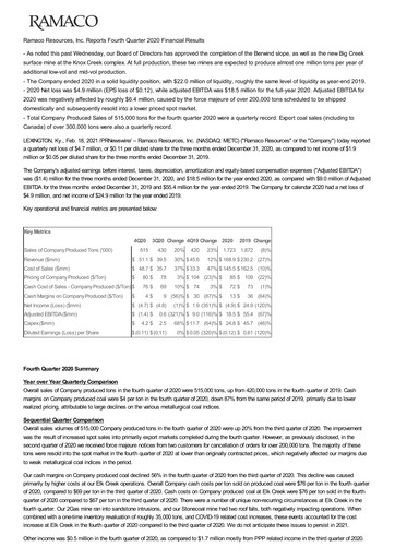 Thumbnail Ramaco Resources
 Quarterly Report 2020-q4