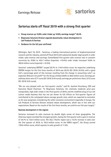 Thumbnail Sartorius Quarterly Report 2019-q1