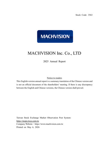 Thumbnail Machvision Inc. Annual Report 2025