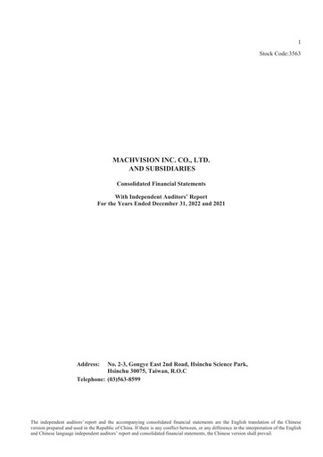 Thumbnail Machvision Inc. Financial Statement 2022