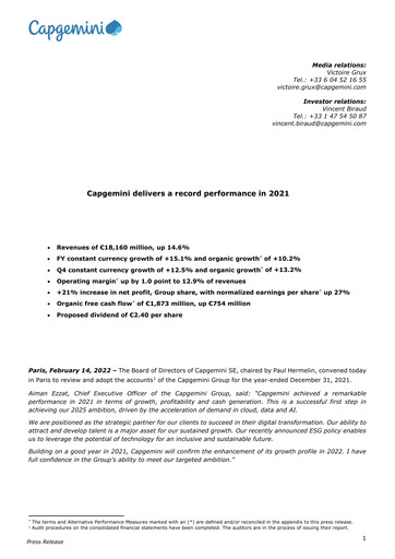 Thumbnail Capgemini Financial Report 2021