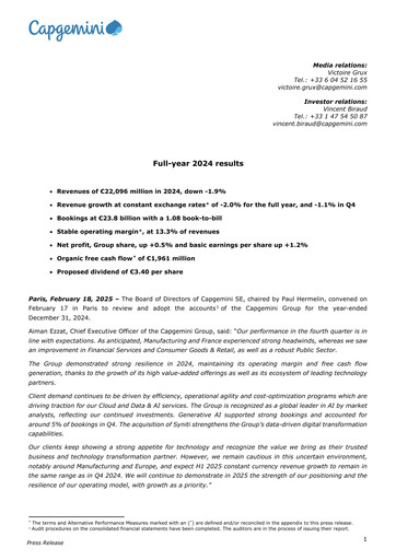 Thumbnail Capgemini Financial Report 2024