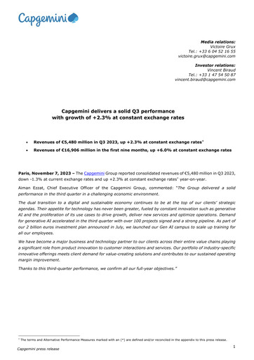 Thumbnail Capgemini Quarterly Report 2023-q3