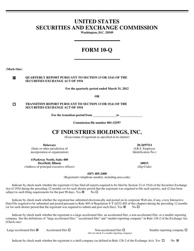 Thumbnail CF Industries
 Quarterly Report 2012-q1