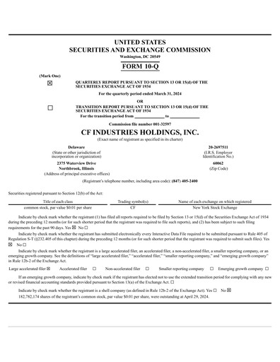 Thumbnail CF Industries
 Quarterly Report 2024-q1