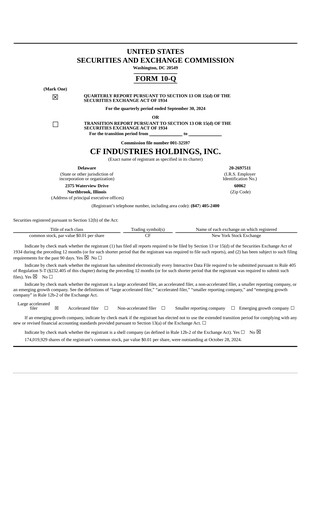 Thumbnail CF Industries
 Quarterly Report 2024-q3