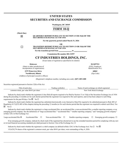 Thumbnail CF Industries
 Quarterly Report 2026-q1