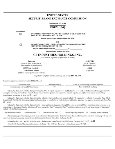Thumbnail CF Industries
 Quarterly Report 2026-q2