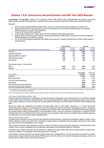 Thumbnail Subsea 7
 Half-year Report 2025-h1