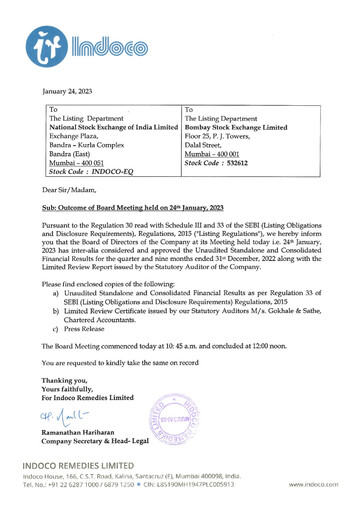 Thumbnail Indoco Remedies
 Quarterly Report 2022-q3
