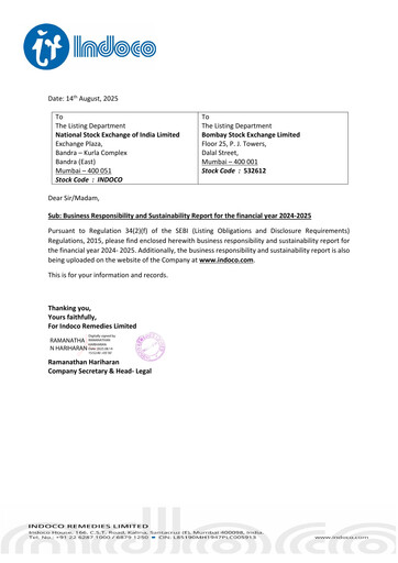 Thumbnail Indoco Remedies
 Sustainability Report 2024