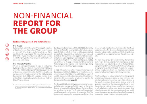 Miniature Delivery Hero
 Rapport ESG 2022