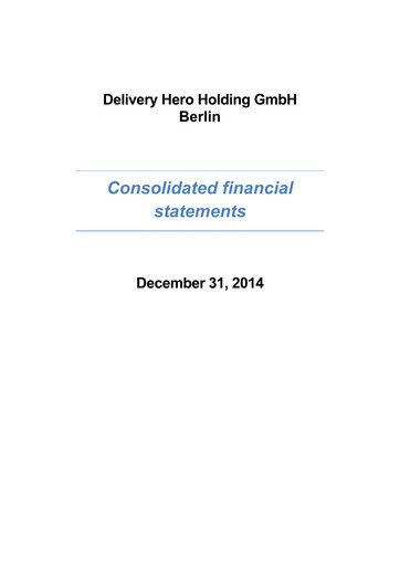 Thumbnail Delivery Hero
 Financial Statement 2014
