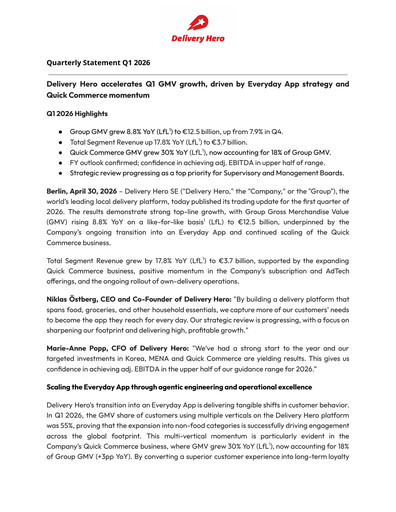 Thumbnail Delivery Hero
 Quarterly Report 2026-q1