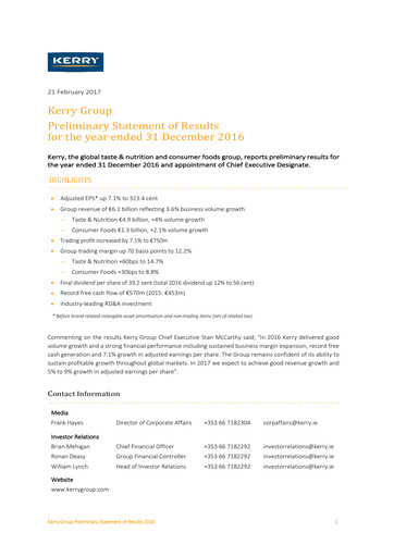 Thumbnail Kerry Group Financial Report 2016