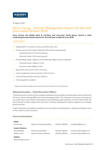 Thumbnail Kerry Group Half-year Report 2018-h1