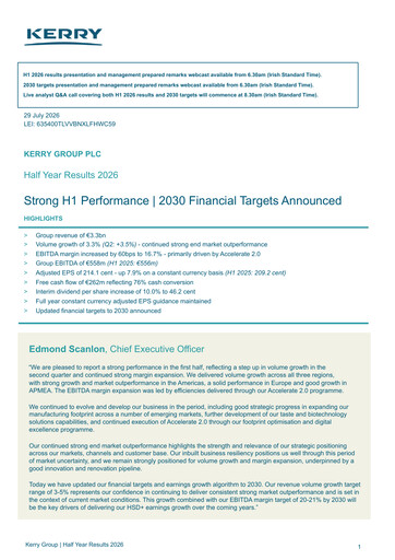 Thumbnail Kerry Group Half-year Report 2026-h1