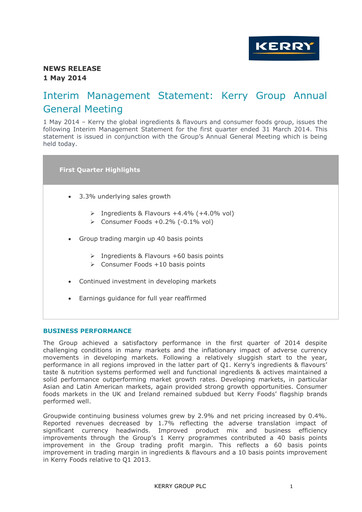 Thumbnail Kerry Group Quarterly Report 2014-q1