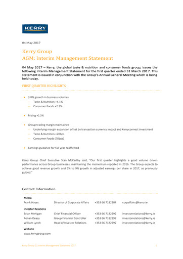 Thumbnail Kerry Group Quarterly Report 2017-q1