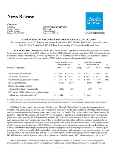 Thumbnail Charles Schwab Quarterly Report 2019-q3