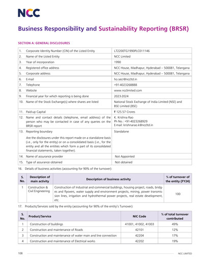 Thumbnail NCC Limited ESG Report 2023-2024