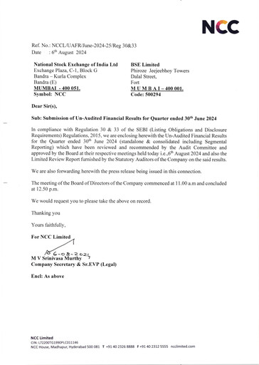 Miniature NCC Limited Rapport trimestriel 2024-q2