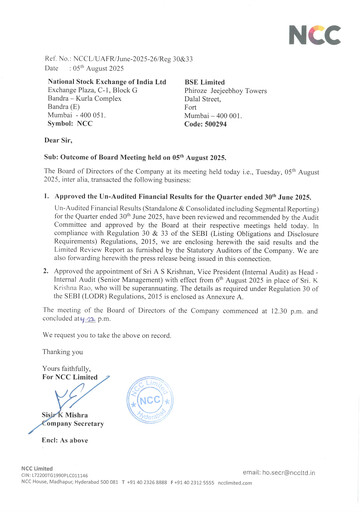 Miniature NCC Limited Rapport trimestriel 2025-q2