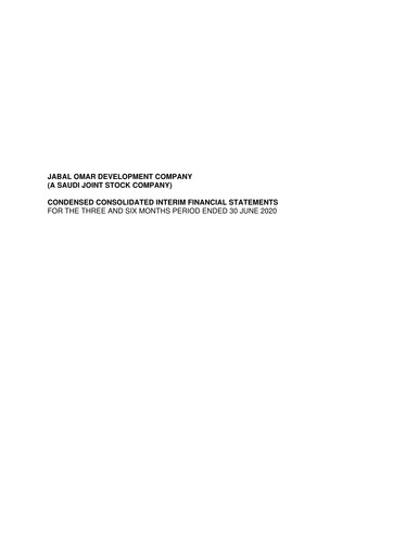 Thumbnail Jabal Omar Development Financial Statement 2020-h1
