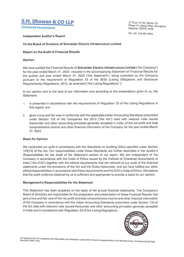 Thumbnail Schneider Electric Infrastructure Financial Statement 2022-2023