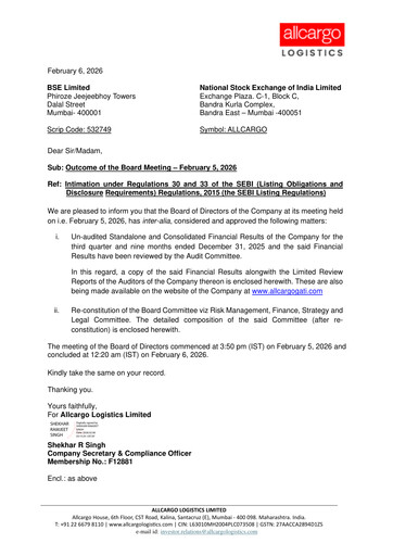 Vorschaubild Allcargo Logistics
 Quartalsbericht 2025-2026-q3