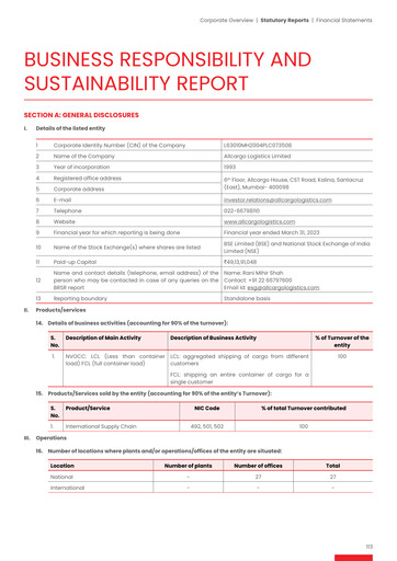 Thumbnail Allcargo Logistics
 Sustainability Report 2022-2023