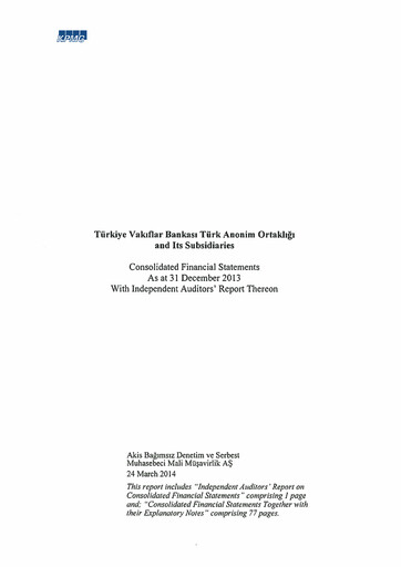 Thumbnail VakıfBank Financial Statement 2013