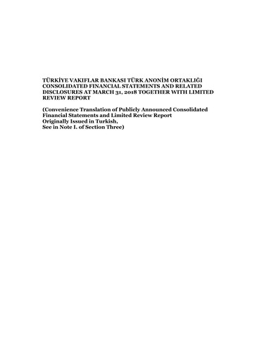 Thumbnail VakıfBank Quarterly Report 2018-q1