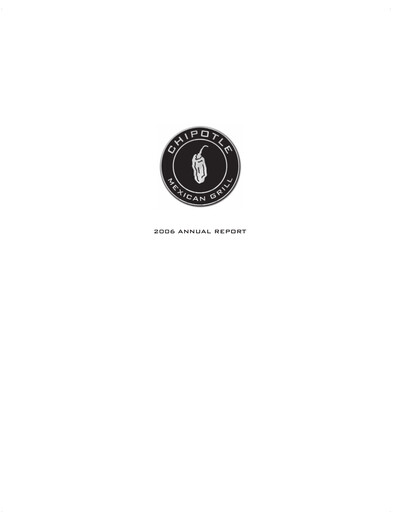 Thumbnail Chipotle Mexican Grill Annual Report 2006