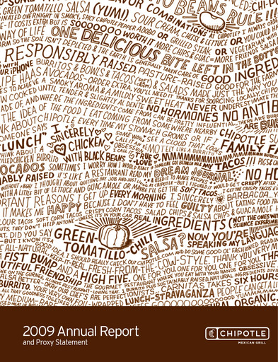 Thumbnail Chipotle Mexican Grill Annual Report 2009