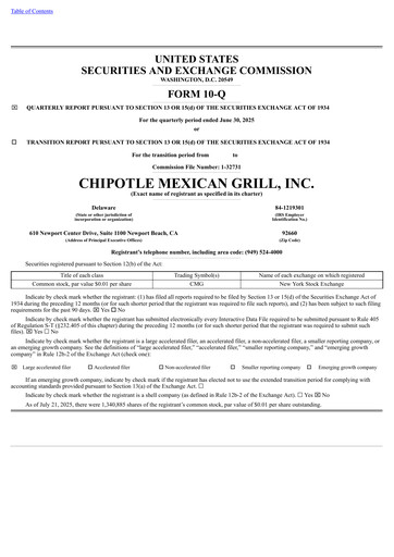 Vorschaubild Chipotle Mexican Grill Quartalsbericht 2025-q2