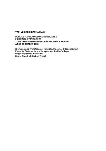 Thumbnail Yapı Kredi
 Financial Statement 2008