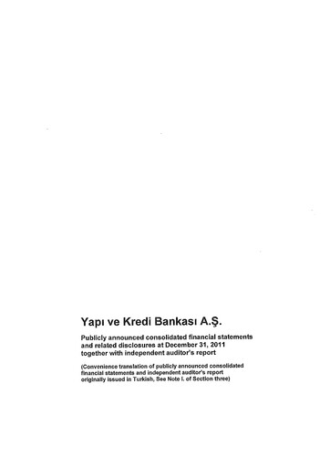 Thumbnail Yapı Kredi
 Financial Statement 2011