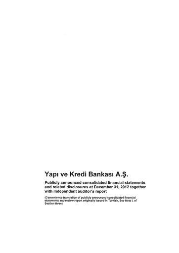 Thumbnail Yapı Kredi
 Financial Statement 2012