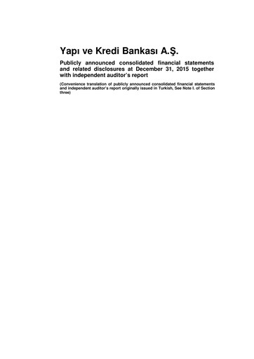 Thumbnail Yapı Kredi
 Financial Statement 2015