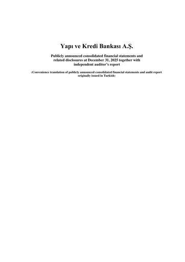 Thumbnail Yapı Kredi
 Financial Statement 2025