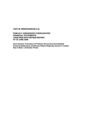 Thumbnail Yapı Kredi
 Half-year Report 2008-h1
