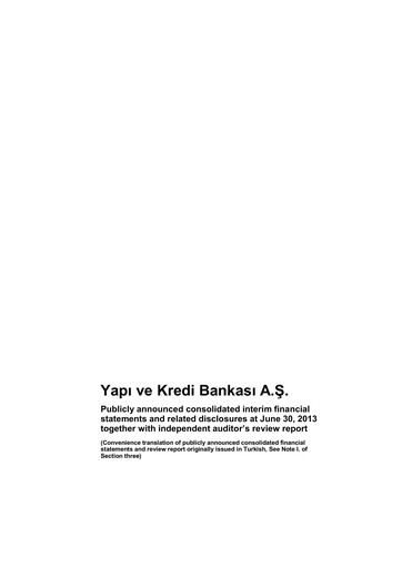 Thumbnail Yapı Kredi
 Half-year Report 2013-h1