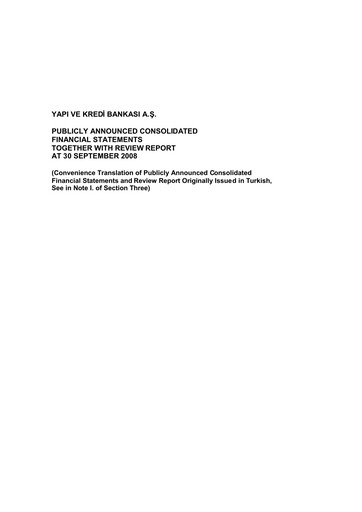 Thumbnail Yapı Kredi
 Quarterly Report 2008-q3
